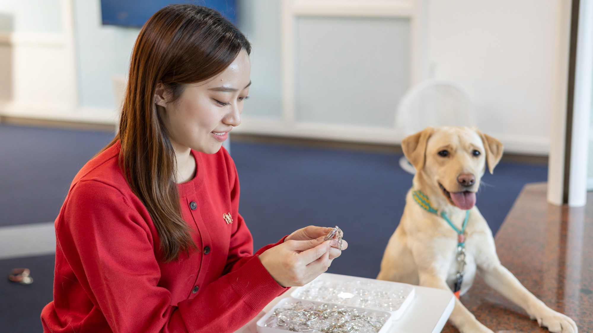愛犬キーホルダー作り
