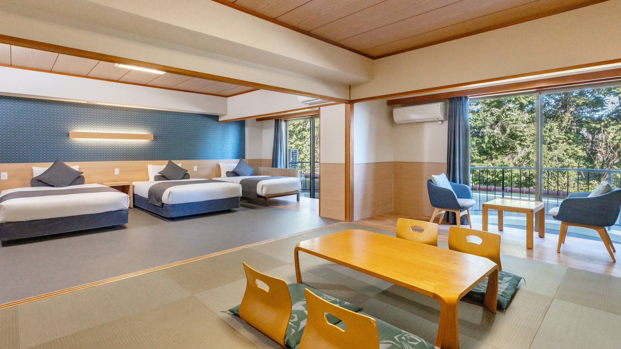 【和洋室】最大６名様まで宿泊可能な広々としたお部屋です