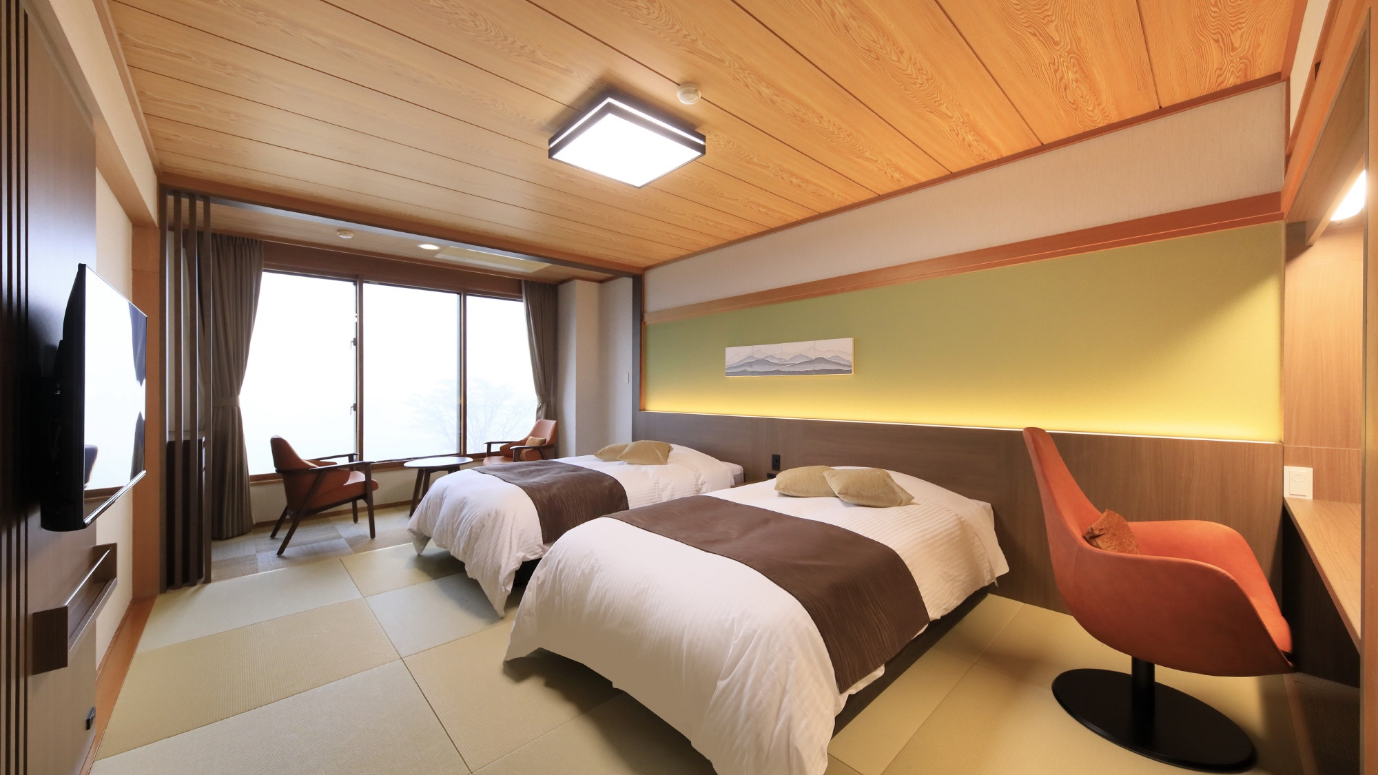 和モダンルーム／畳敷きで寛ぎの和ベッドルーム