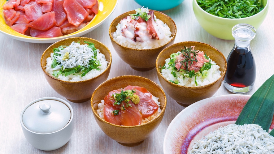 【朝食】お好きな丼を作れる千葉丼