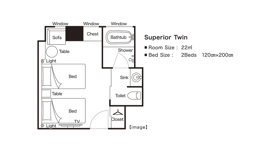 スーペリアツイン　平面図イメージ