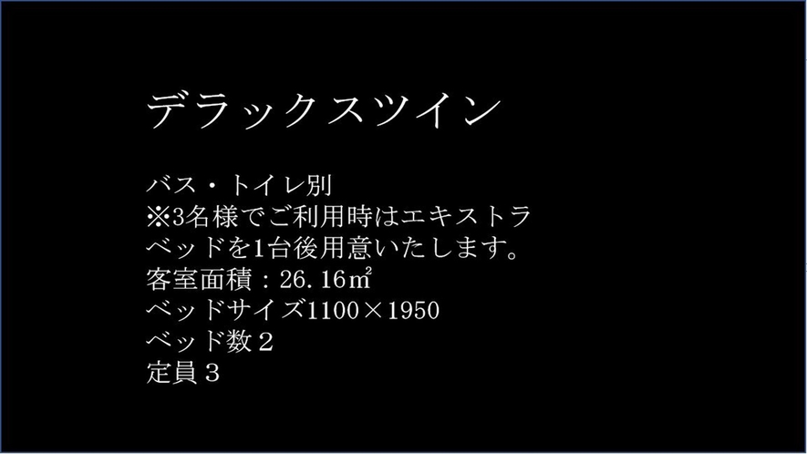 デラックスツイン　ルーム紹介