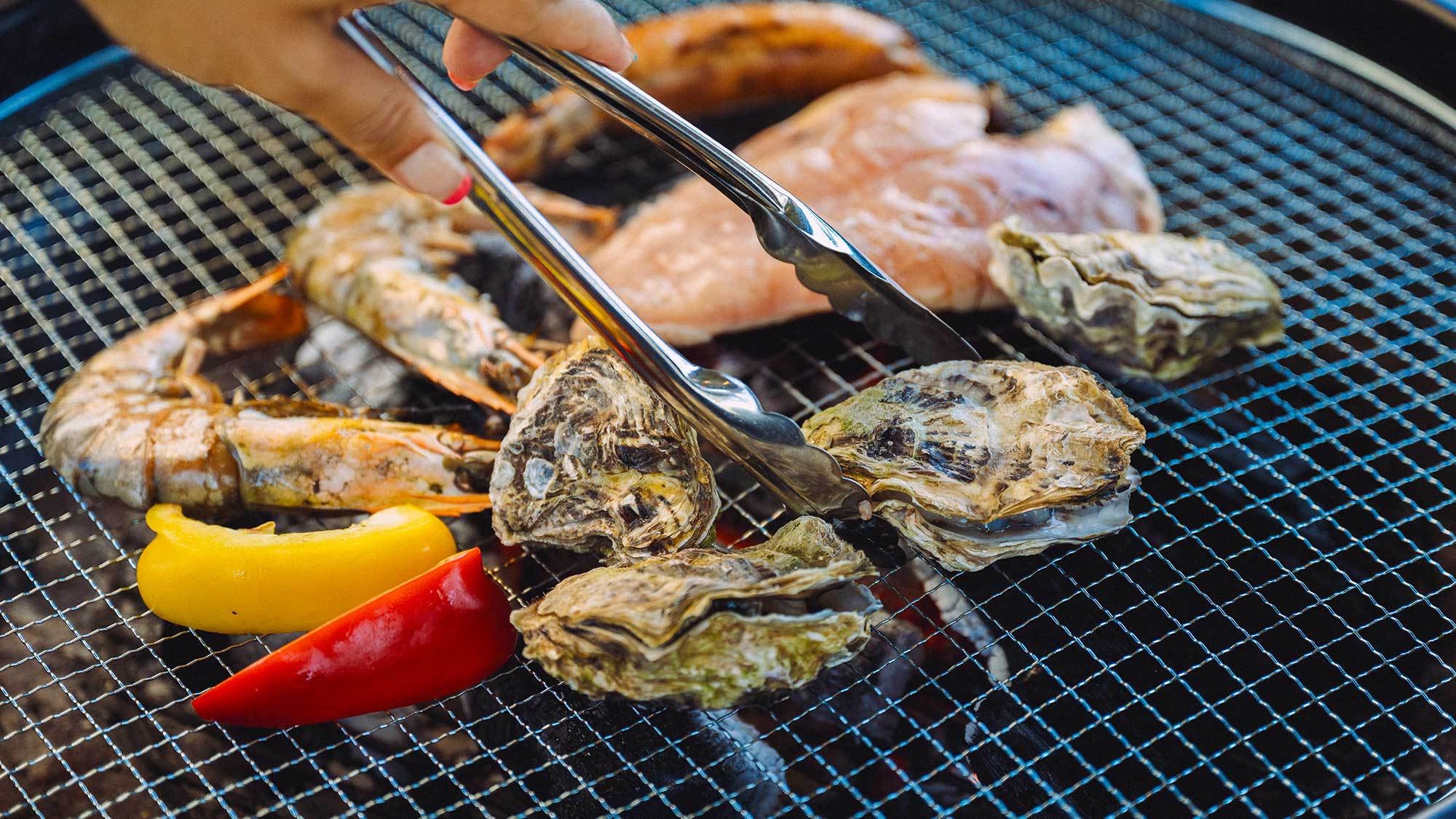 【BBQ『彩』プラン】黒毛和牛や牡蠣を楽しめる食材付！準備不要・手ぶらで気軽にグリル料理（2食付）