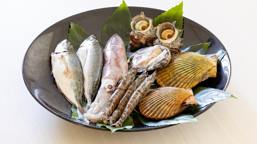 【BBQ海鮮セット】車海老、アワビ、サザエ、ヒオウギ貝など