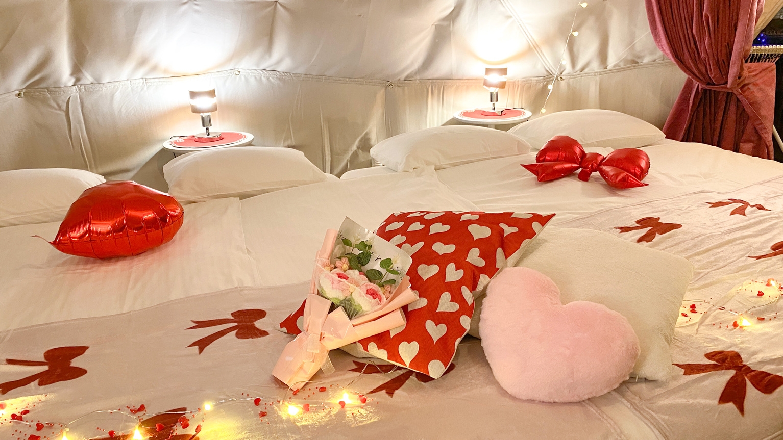 【期間限定】バレンタインデコレーションルームプラン〜天然温泉利用無料(大浴場)【1泊2食BBQ付】