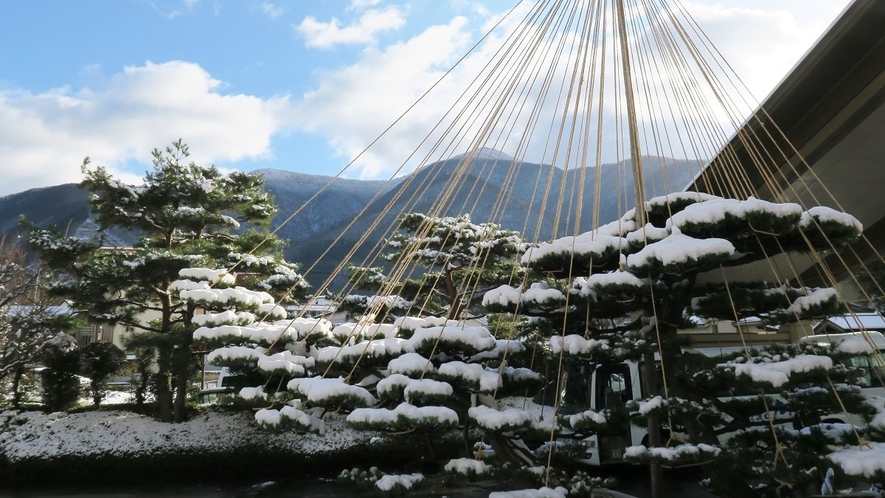 【庭園】雪帽子を被った美しい日本庭園。四季で姿を変える景色にうっとり。