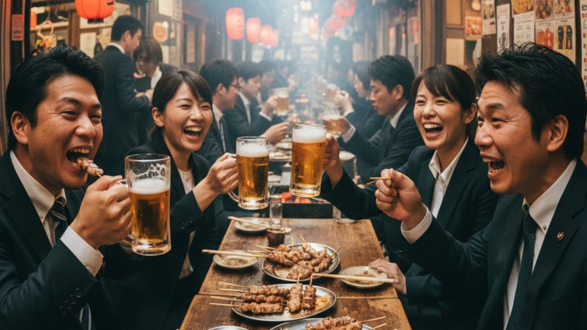 ホテル近くで「やきとん」を食べて東京観光！※イメージ