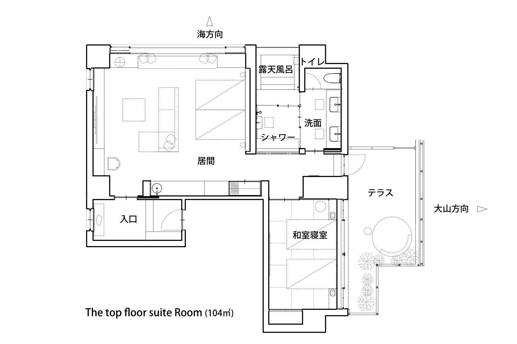 トップフロアスイートの間取り図