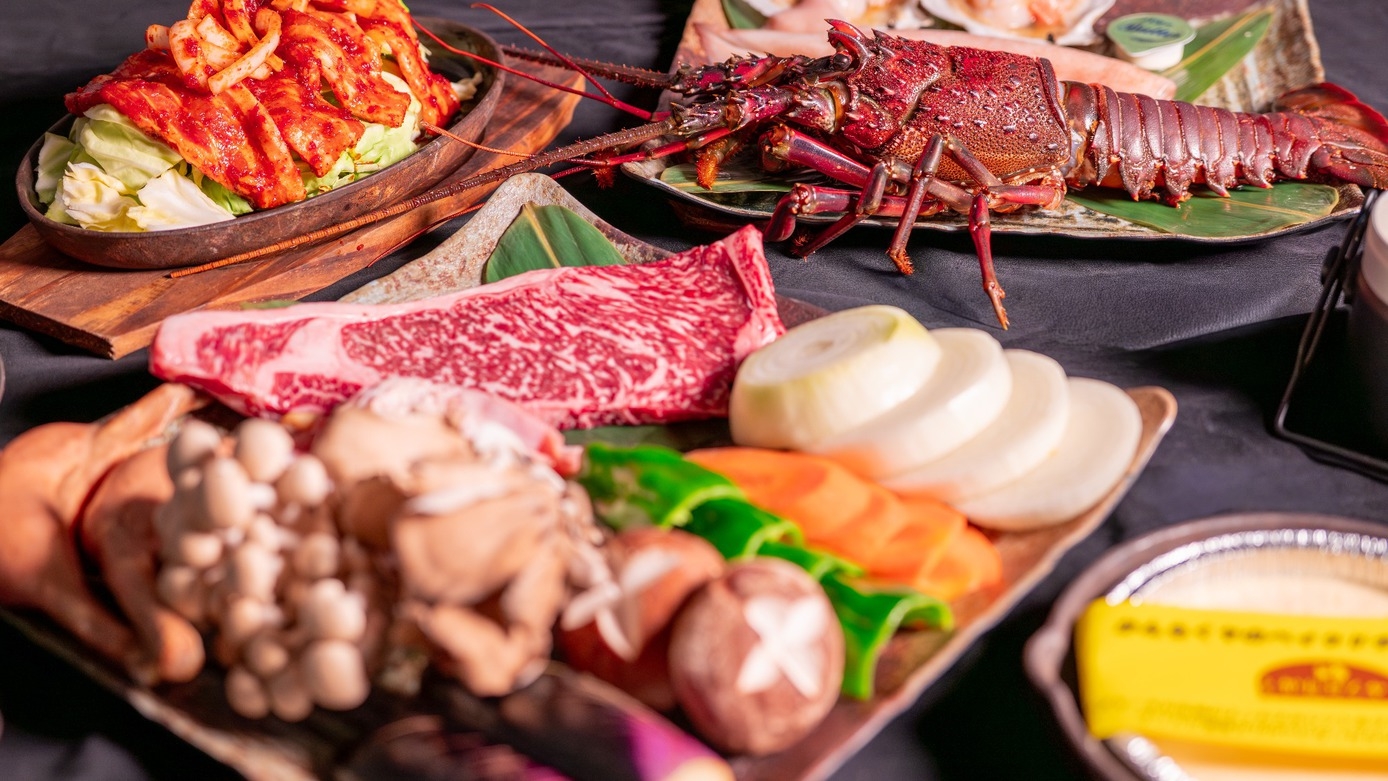 【1泊2食付】プレミアムBBQ｜常陸牛A5×伊勢海老の極上ディナー