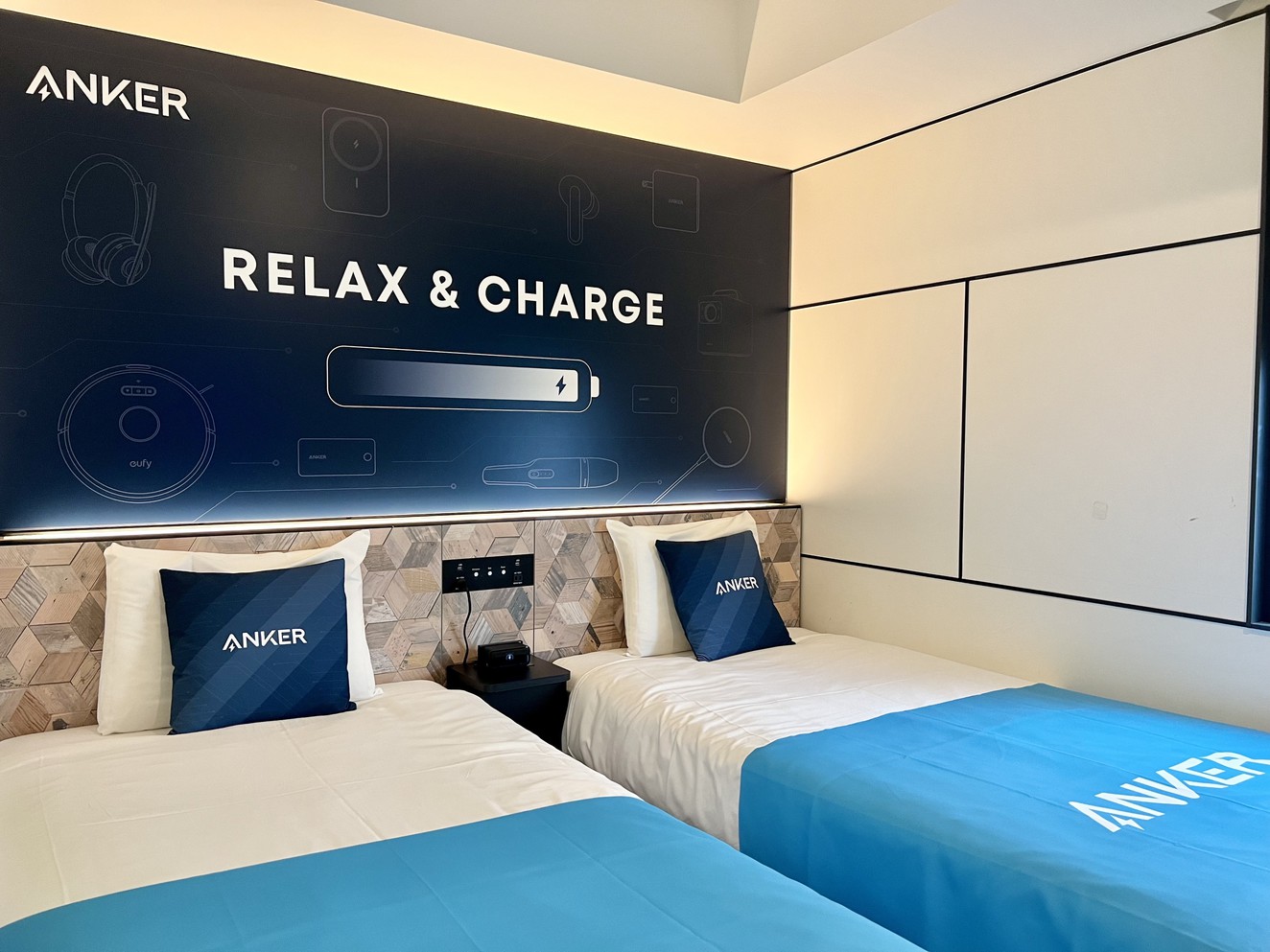 Ankerグループの人気製品を設置しており、実際に体験が可能です。