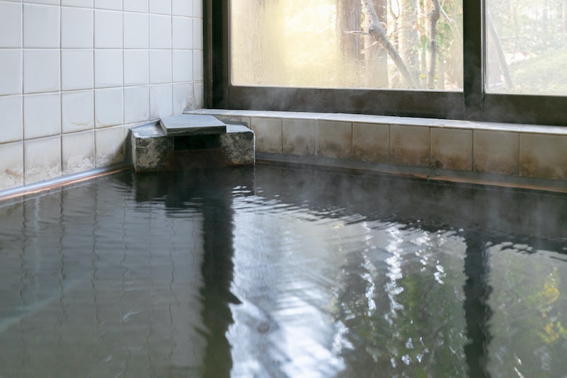 100% pure hot spring continuously flow from the so
