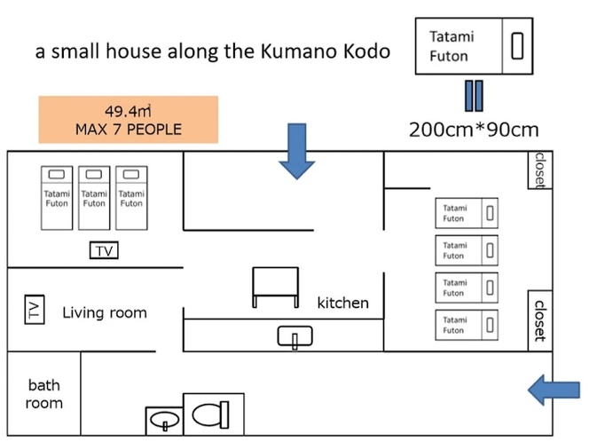 The floor plan of our house. 施設の見取図です。