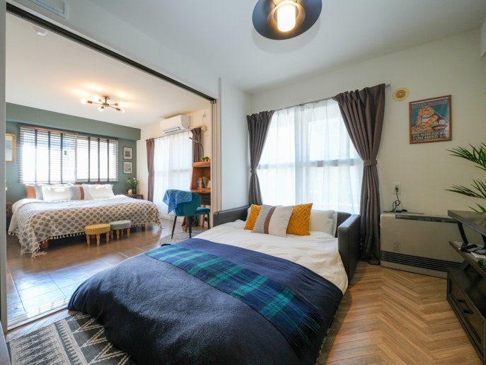 ソファーベッドをダブルベッドとして利用