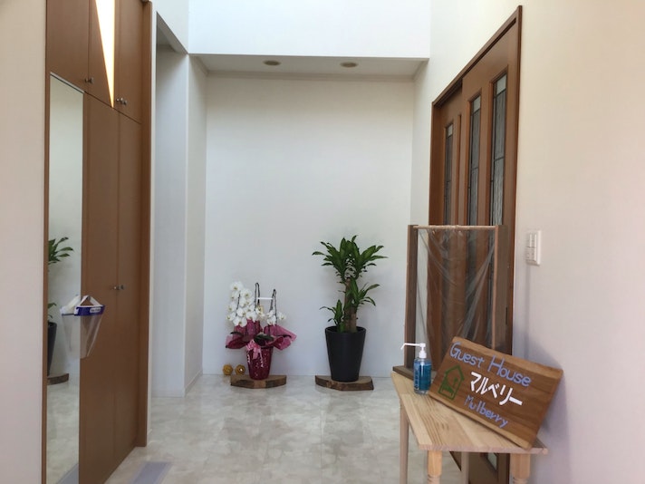 玄関で検温をお願いします