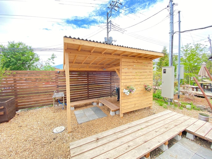 屋根もあるので雨天時も安心です