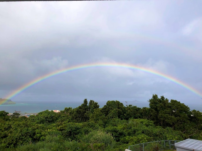 雨上がりにはよく虹が出ます(F-tei2階より)