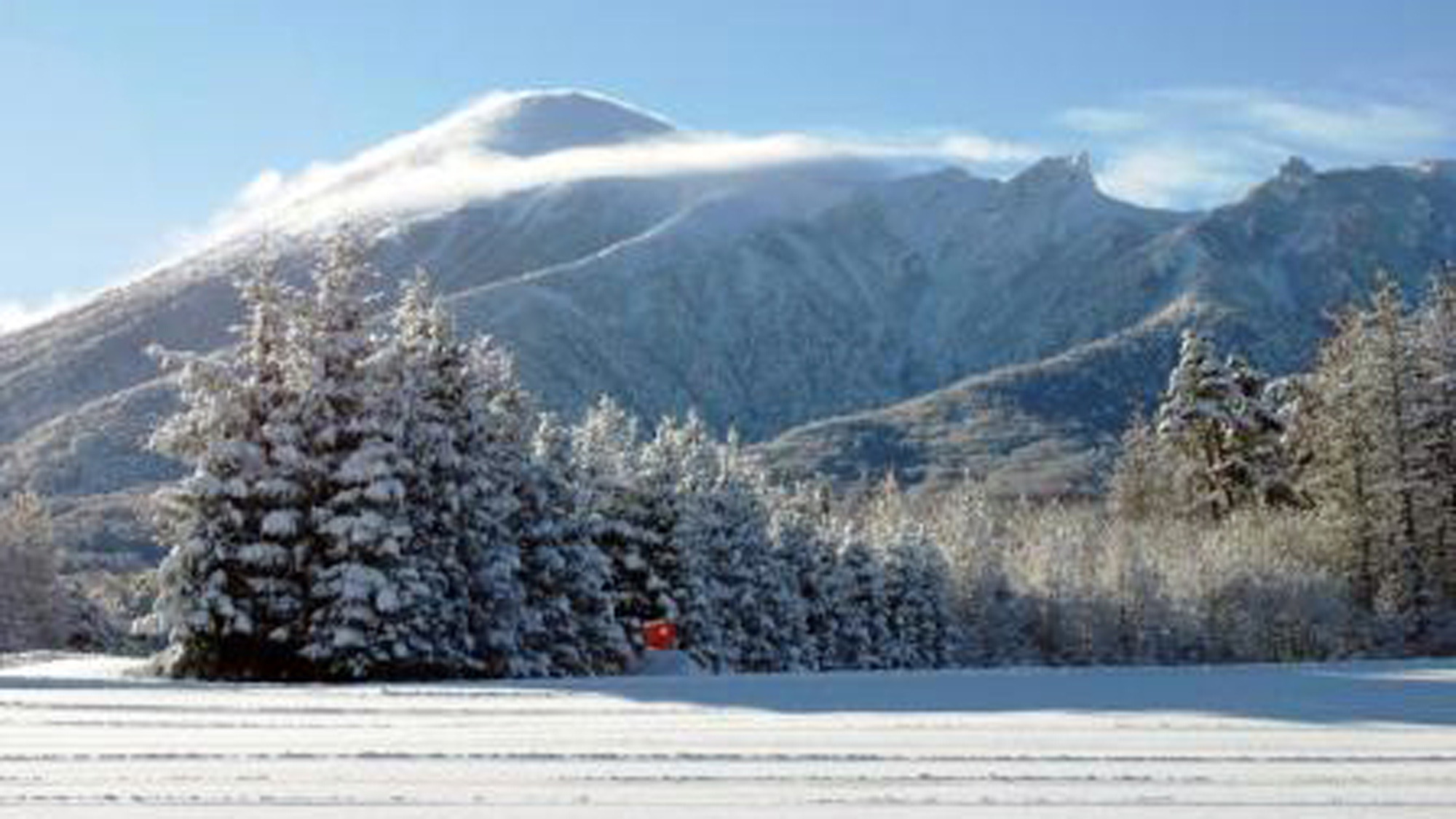 【パノラマ】日本百名山にも選定されている八幡平の山は雪をかぶってもなお、その雄大な美しさを見せます