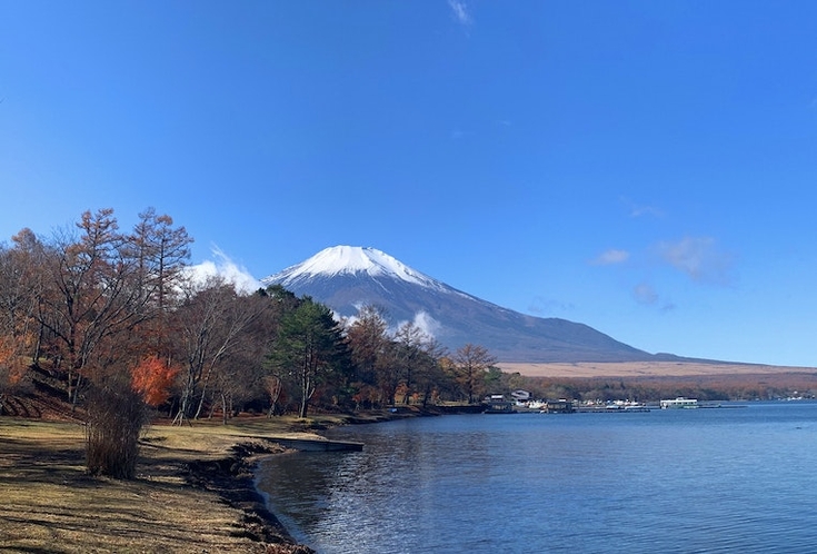 数分歩いて富士山絶景を望む
