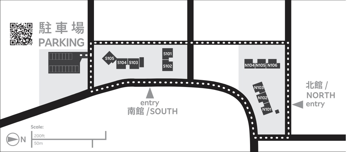 車でお越しの方は、専用駐車場（※添付の地図をご参照ください。）をご利用ください。