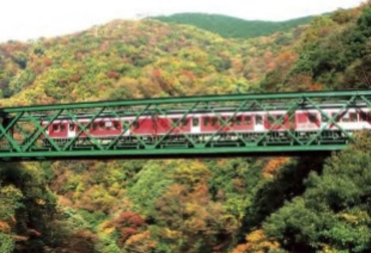 出山の鉄橋  塔之沢の早川渓谷にかかる箱根登山鉄道の「早川橋梁」は"出山の鉄橋"として親しまれていま