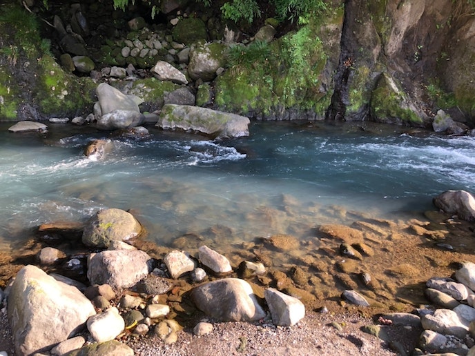 早川の河川敷に降りる事が出来ます。