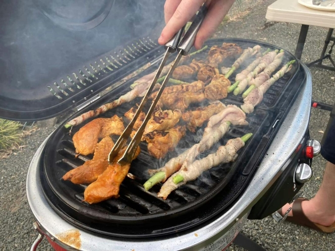 ガスBBQ機材でグリルは美味しい