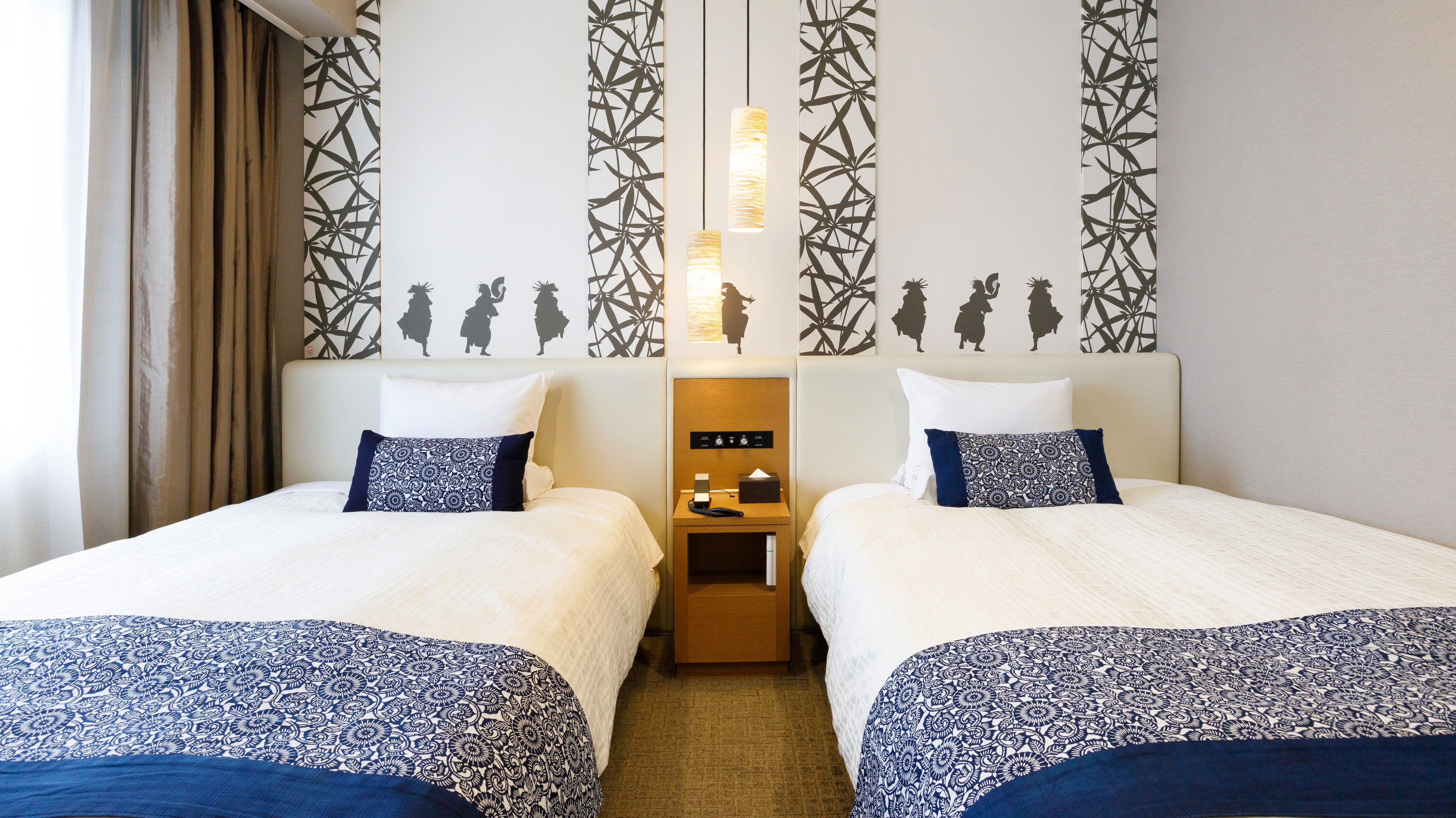 【コンセプトルーム 岩手traditional】20平米　ベッド：幅120cm&times;長さ195cm 2台