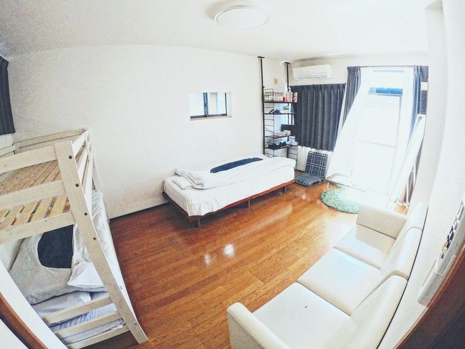 2Fはシングルベッドと2段ベッドがあります。