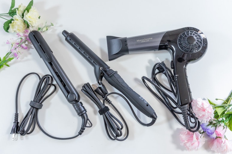 ヘアドライヤー、ヘアアイロン、コテ hair dryer, straight hair...