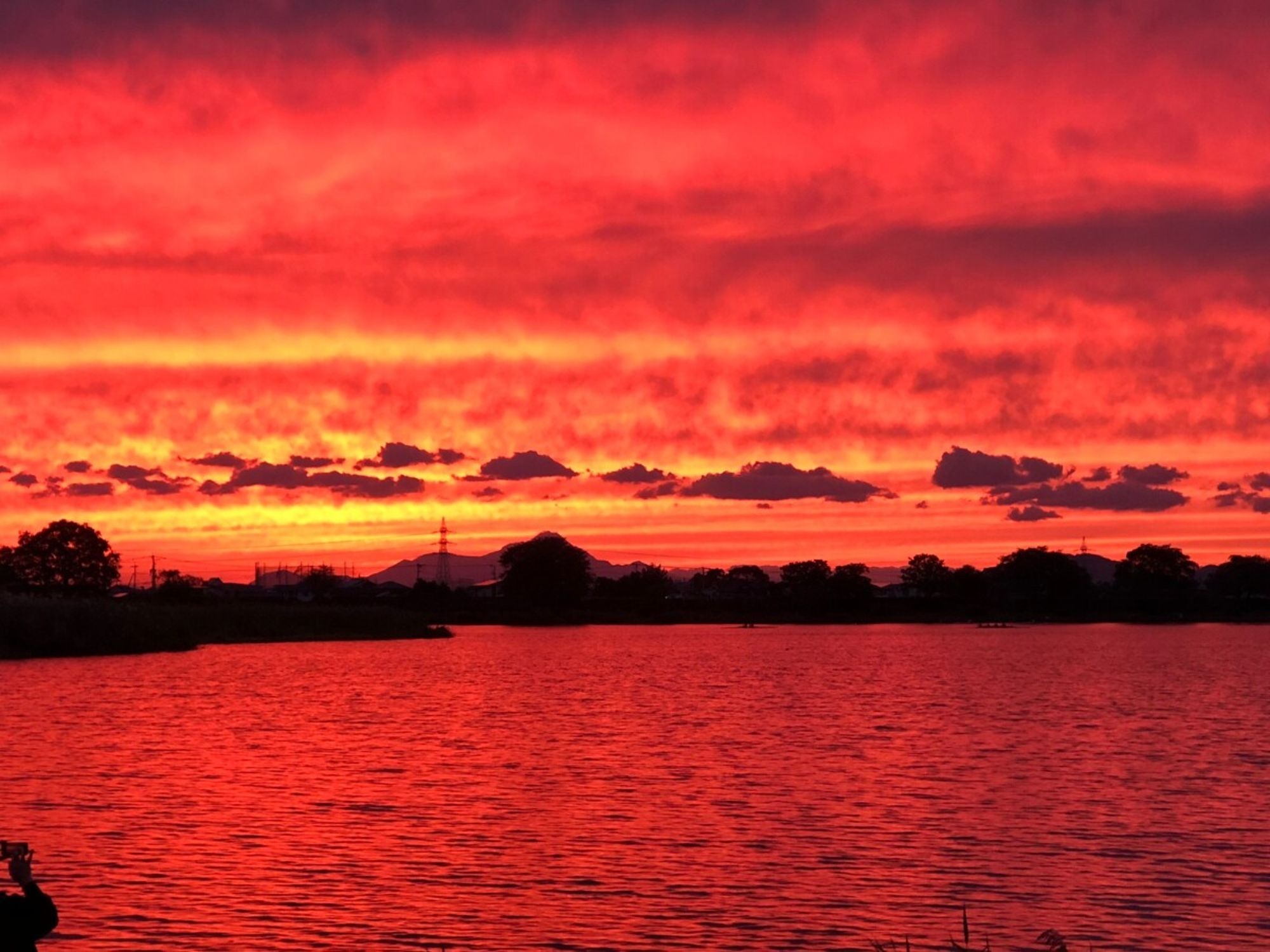 江津湖の夕焼け