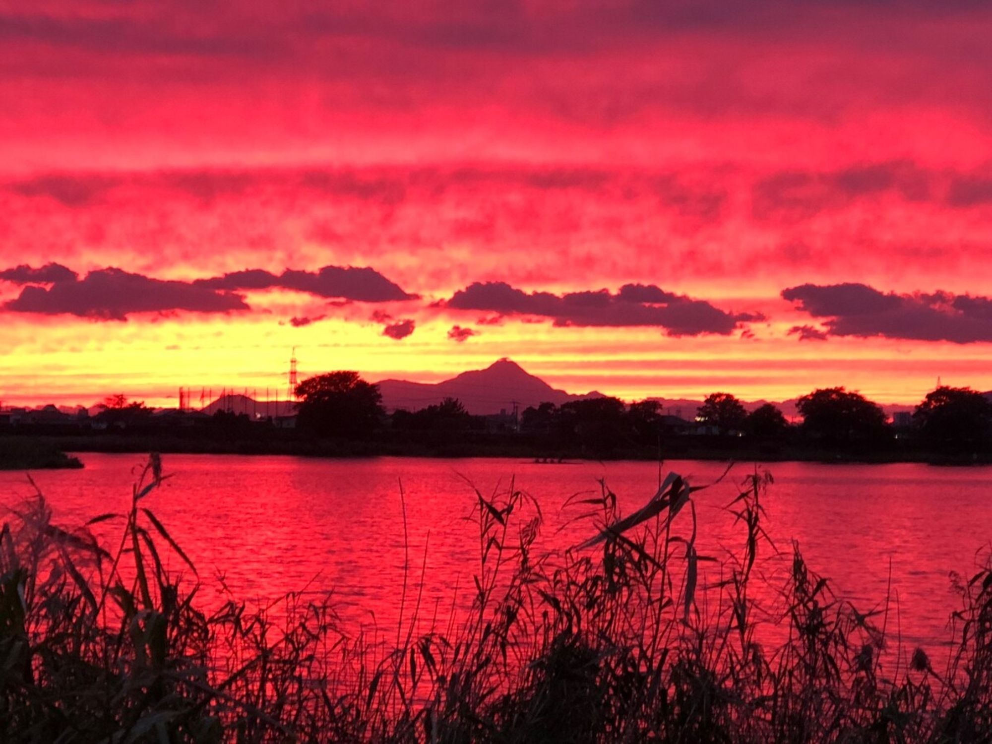 江津湖の夕焼け