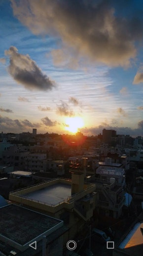 RINGOテラス壺屋か見た夕日