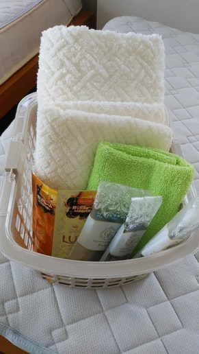 初回のみ 連泊時は、各自で洗濯して下さい。