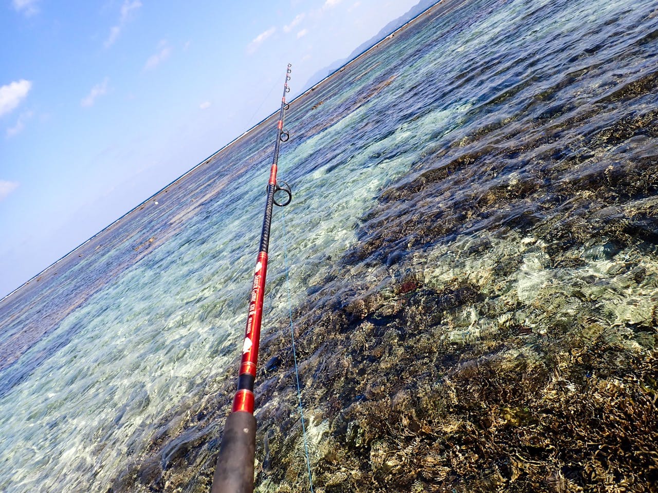 インリーフでの釣りはウェーディングで。海に入り、涼みながらの釣ります