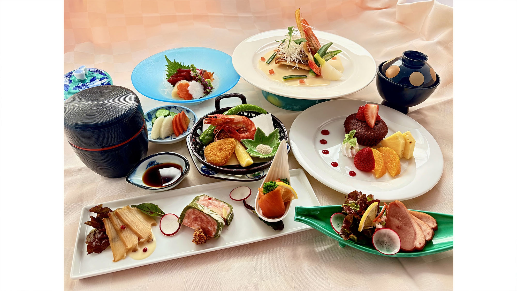【贅沢ディナー／2食付】黒毛和牛か海鮮の逸品！メインデッシュを選べる夕食◆シャトレーゼスイーツ付