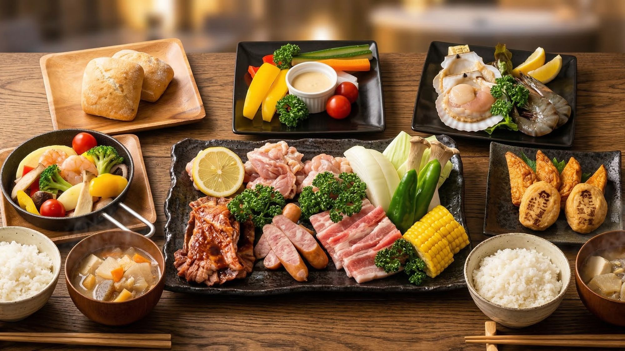 温泉旅館グランピング夕食