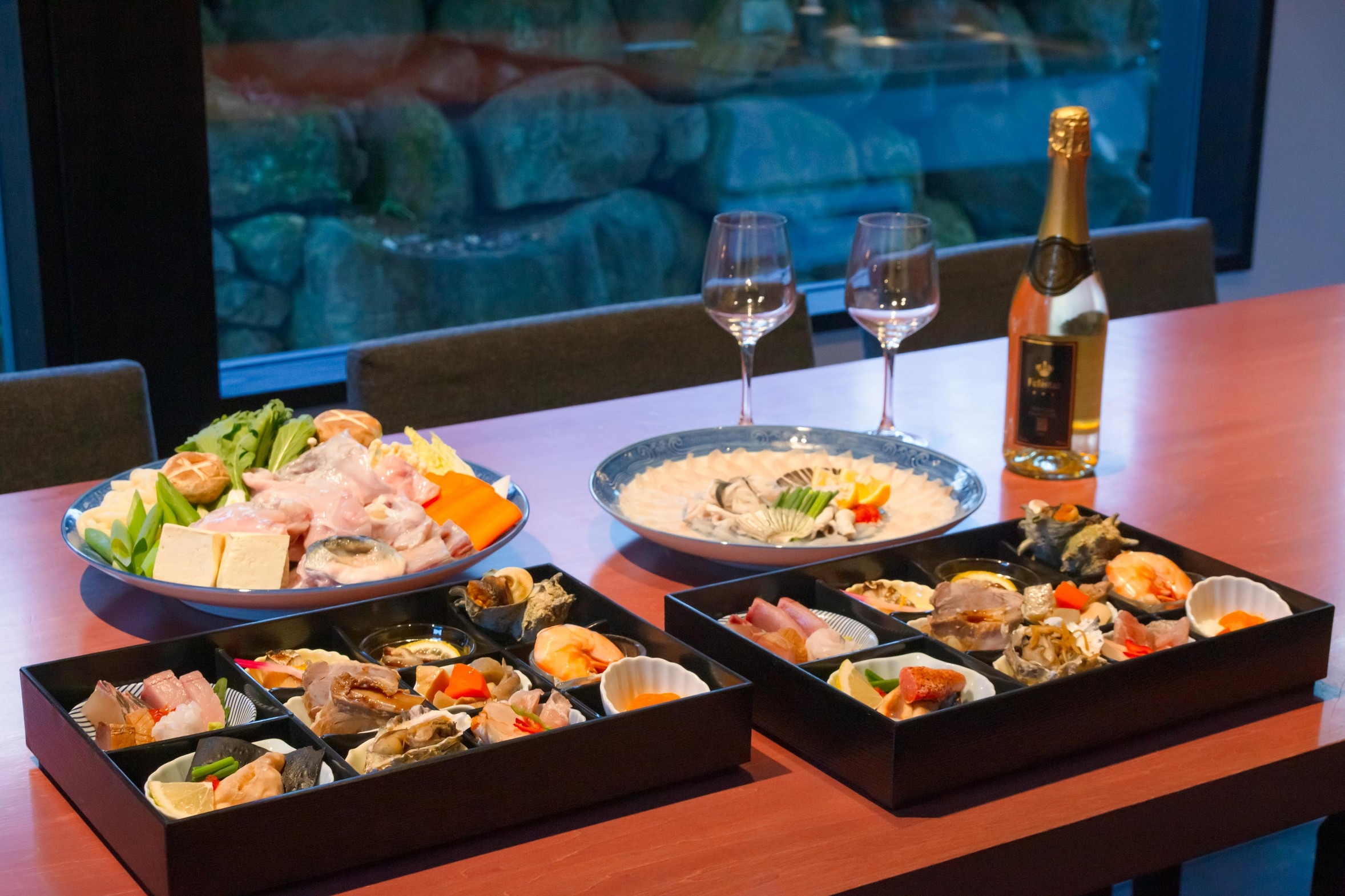 【記念日ペアプラン】下関産ふぐ刺し＆ふぐ鍋を味わう大人の美食旅×スパークリング付