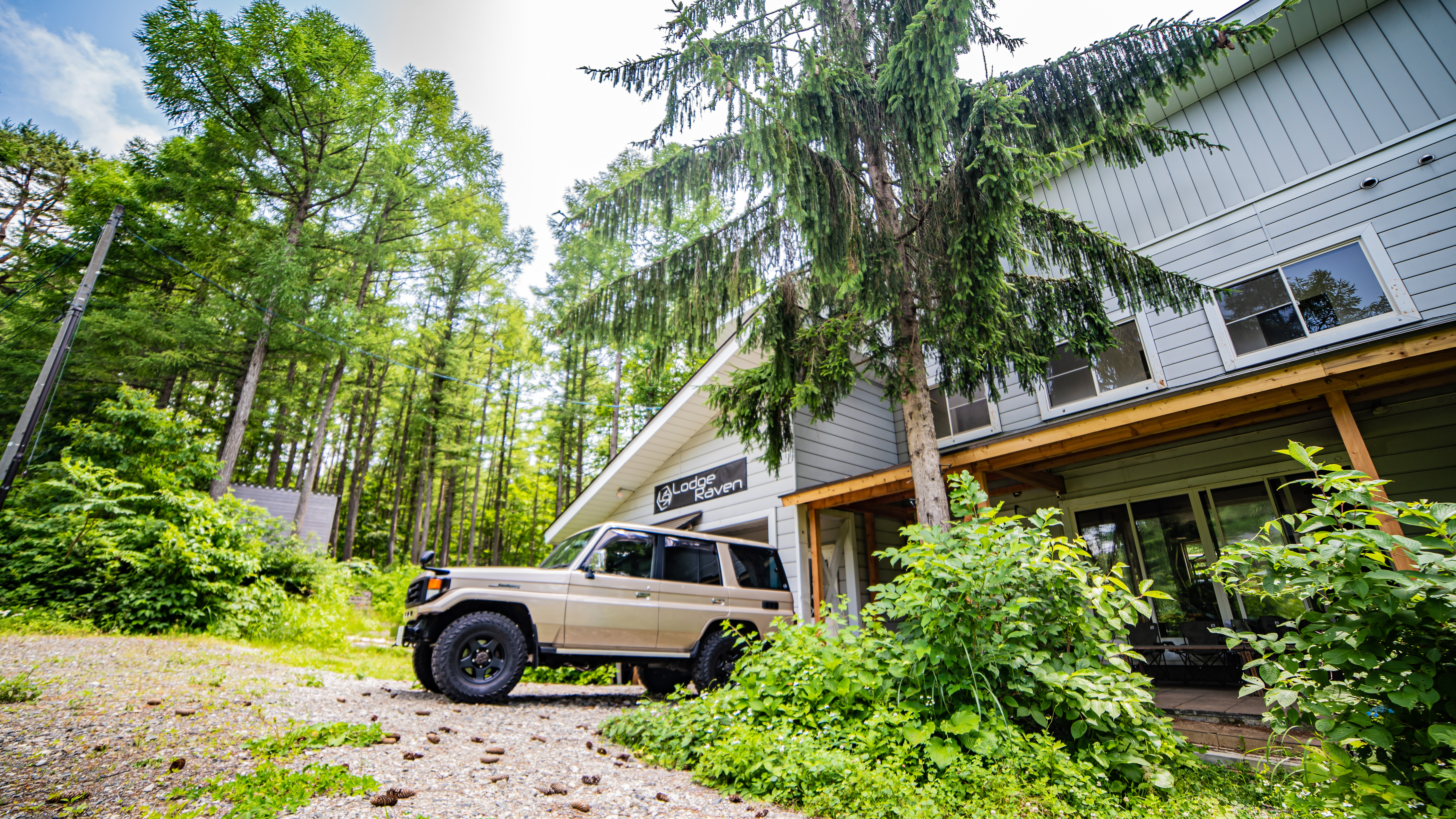 ロッジ俯瞰（夏季）