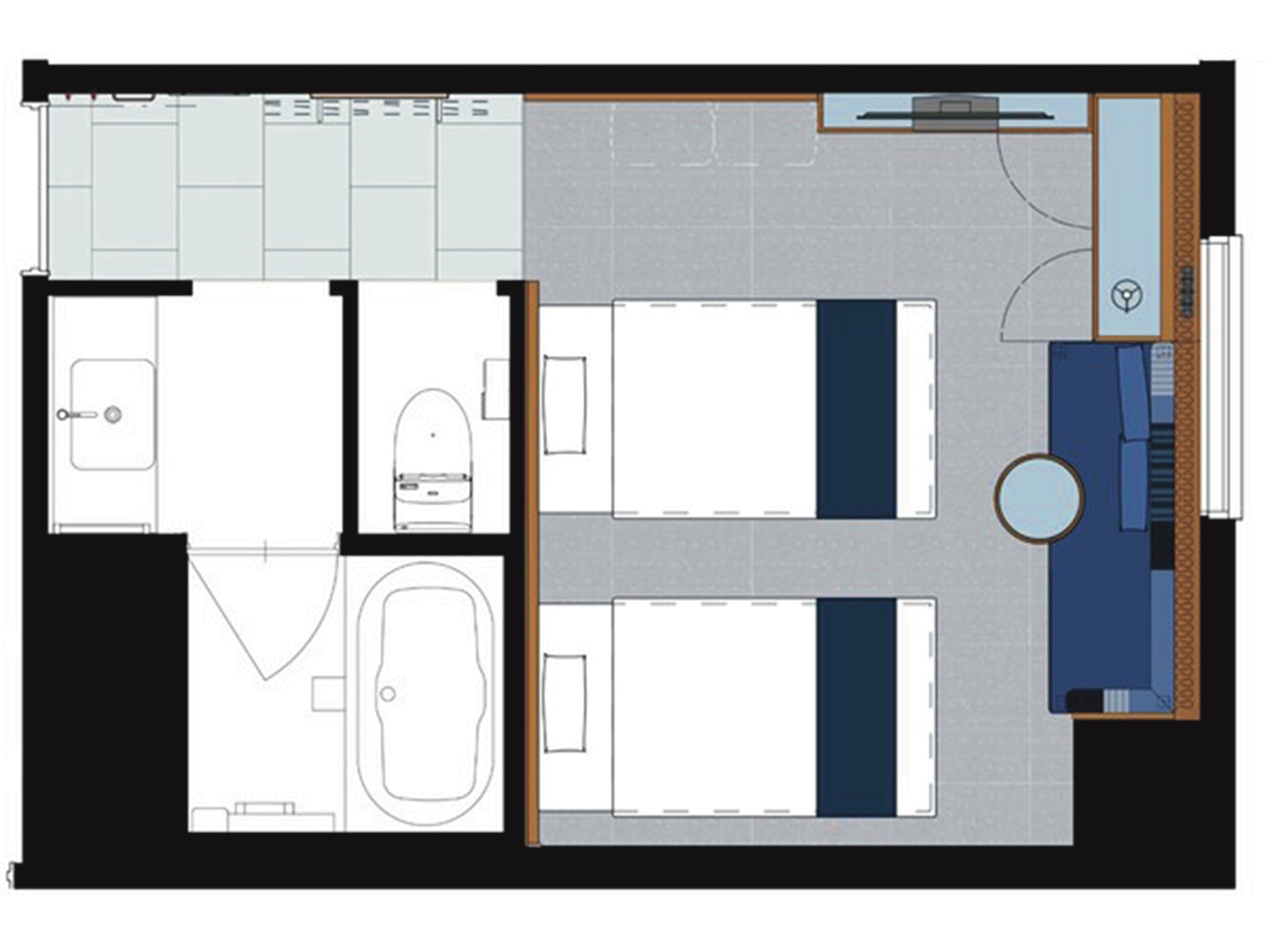 ツインルーム平面図
