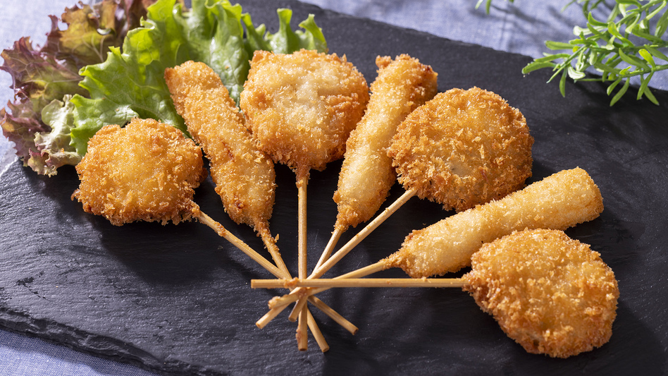 【ご朝食イメージ】大阪来たなら外せない「串カツ」!種類豊富にご用意しております。