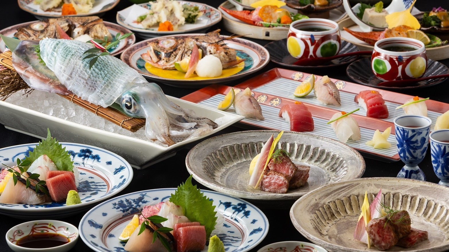 【テラス付特別室・夕朝食付】【夕食20時〜】博多 魚蔵の特別コース／部屋タイプおまかせ