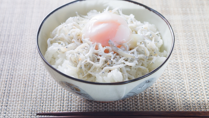 釜揚げしらすに温泉たまごのせでしらす丼♪