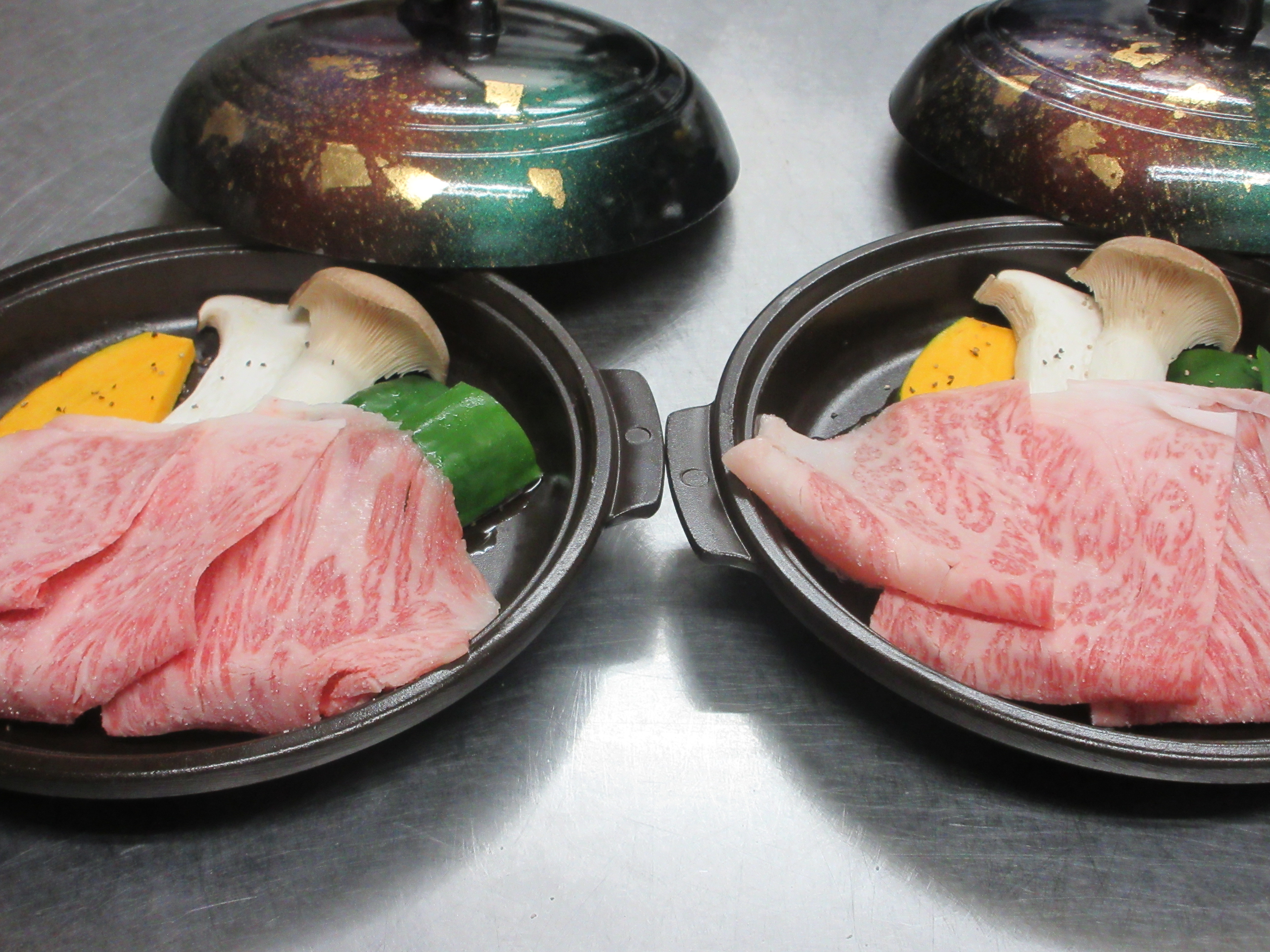 牛肉の陶板焼き