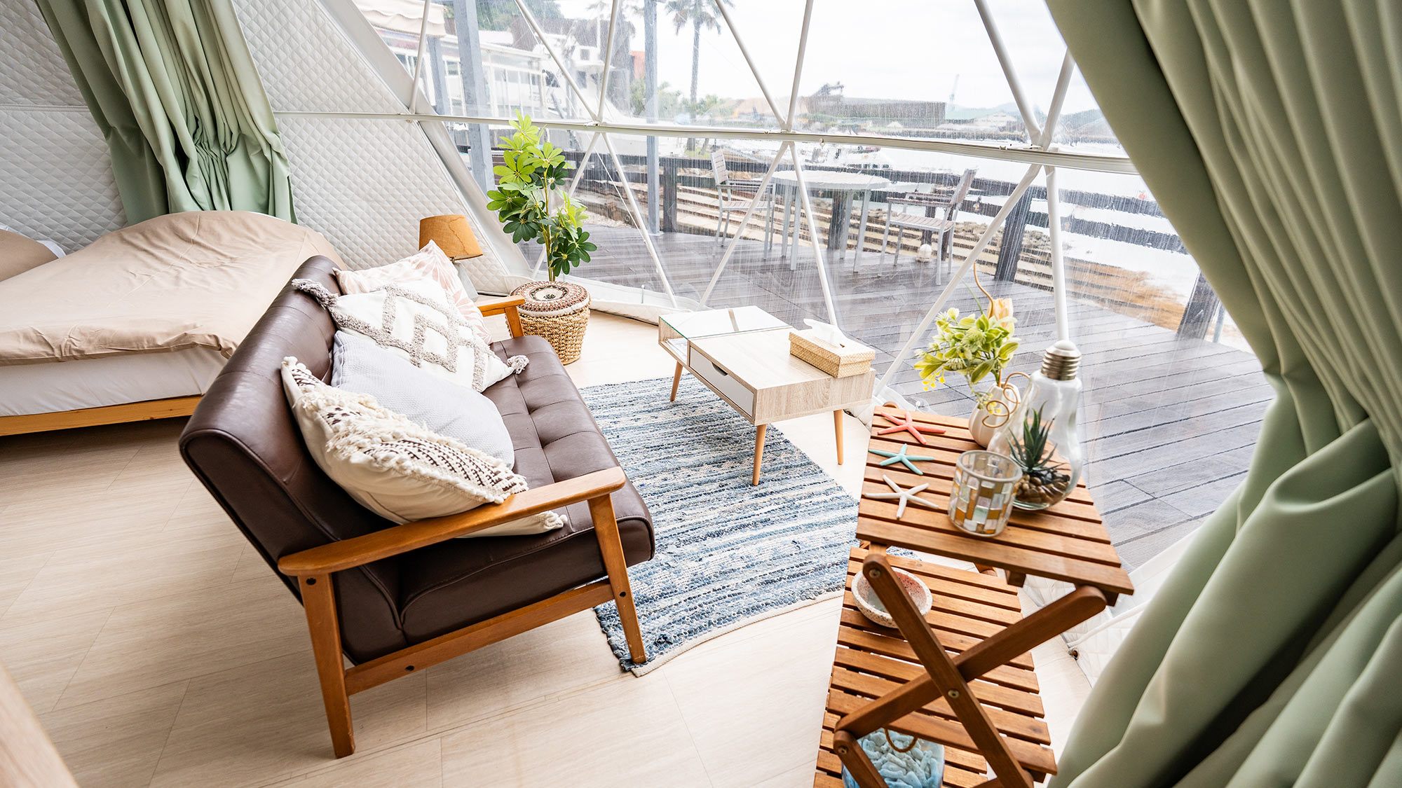 ・【ドームテント・バイロンベイ】目の前に広がる海や自然♪夕暮れの風景も美しいですよ