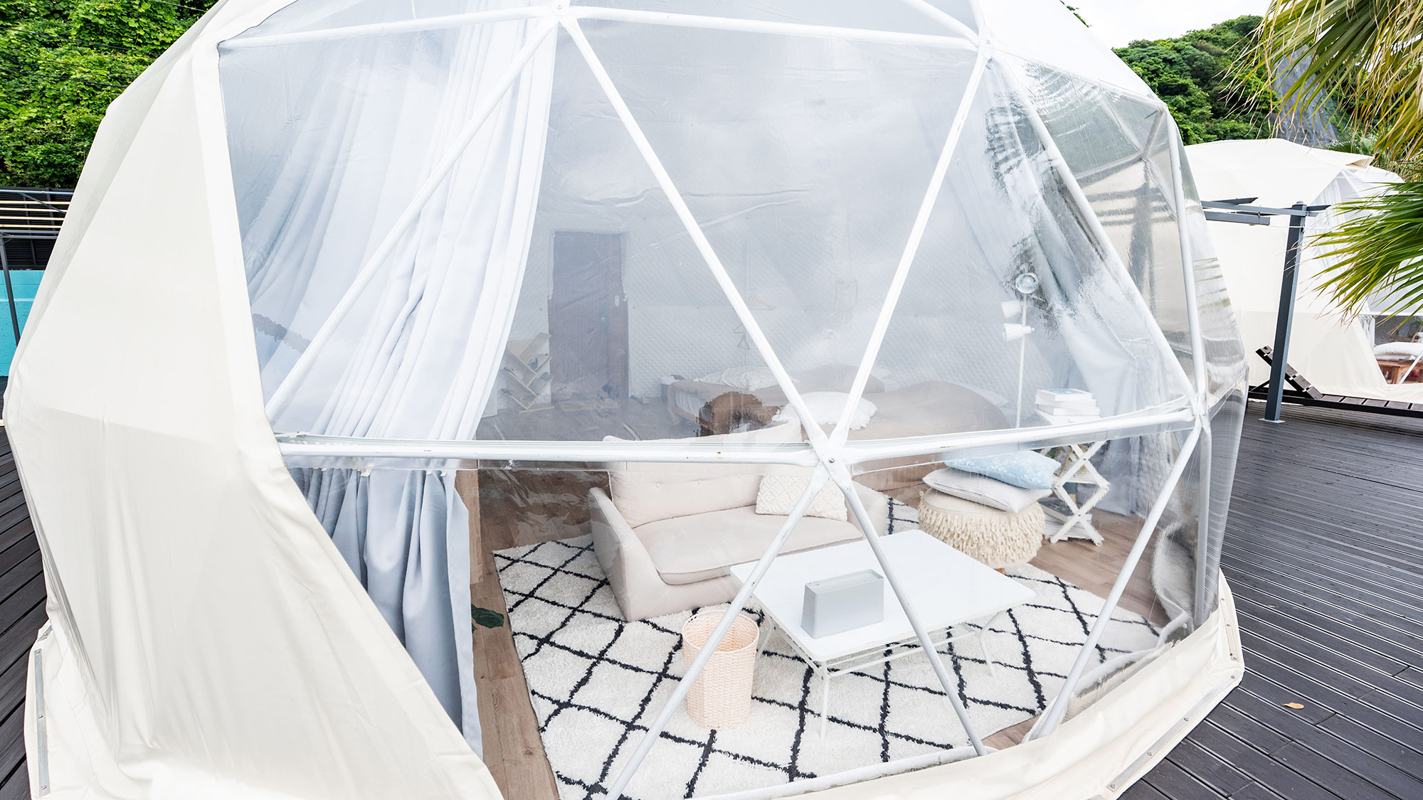 ・【ドームテント・フィッシャーマンズワーフ】絶景オーシャンビュー独り占め。透明ドームで海と一体に