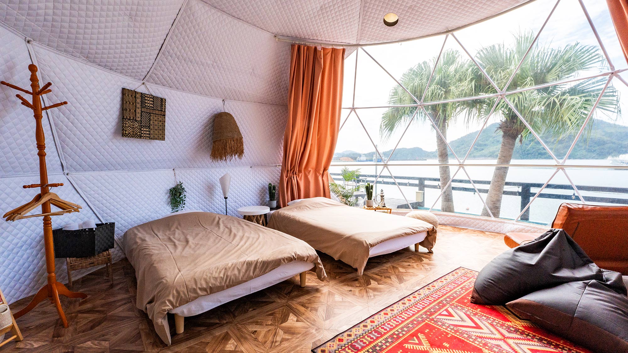 ・【ドームテント・マセイオ】南国リゾートをイメージしたドームテントで贅沢な時間をお過ごしください