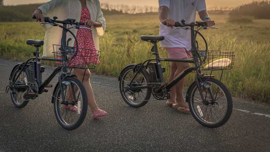 【レンタルグッズ】　電動自転車は来間島島内観光にもオススメです