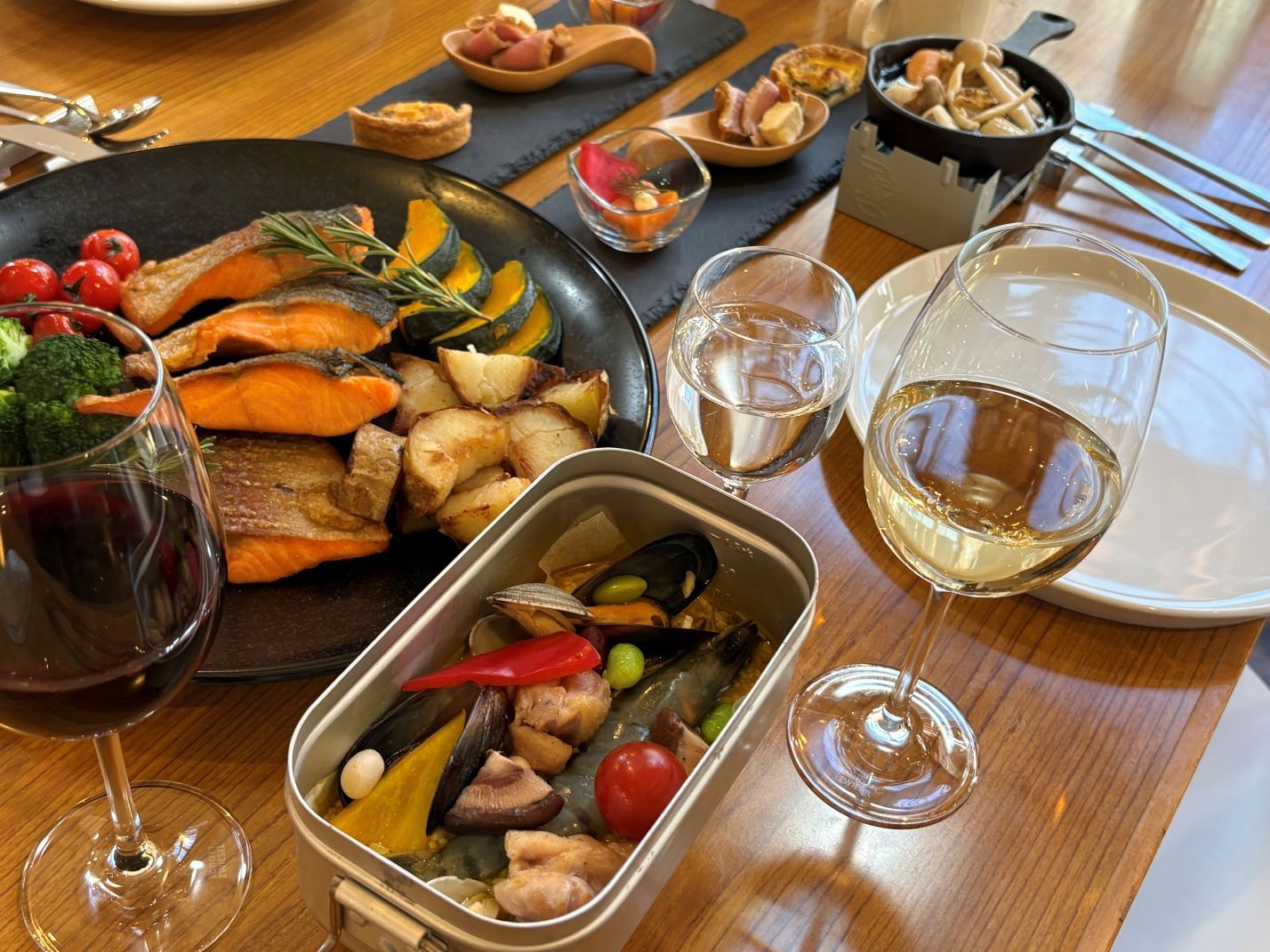 【あぶくまメイプルサーモンと地元野菜のグリル】福島グリルディナー＋朝食＋源泉かけ流し温泉｜1泊2食