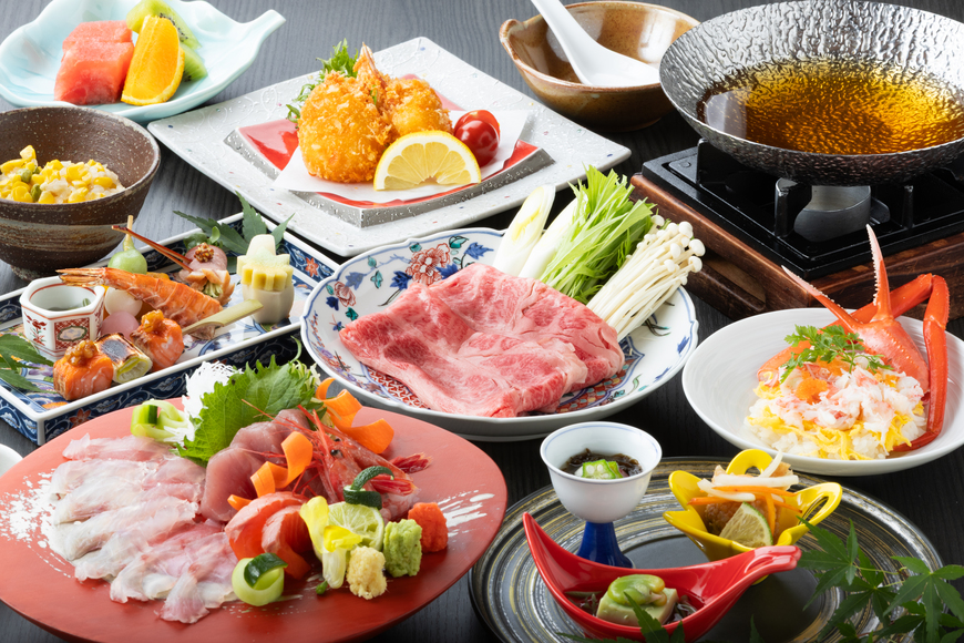 錦水旅館 新鮮な日本海の幸や但馬牛などの食材を楽しむ但馬会席
