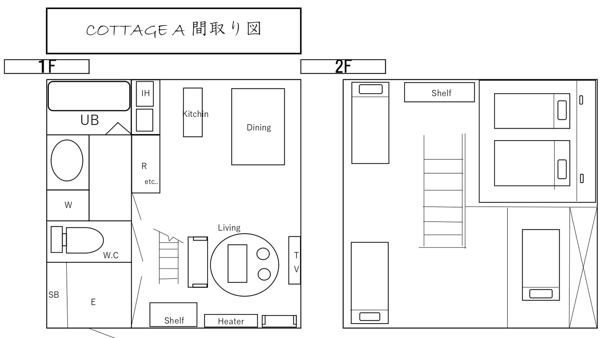 *【コテージA棟／間取り図】